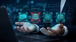 © The Stock Hub - Businessman managing cloud deployment pipeline with container orchestration and database instance error visualization