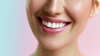 © Curioso.Photography - Bright natural smile of a woman with white teeth and smooth skin representing dental health and beauty care.