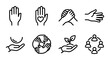 © VG - Hand Icons: Support, Care, Unity, Helping, Teamwork, Community, Growth, Connection