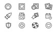 © GULSHAN - Modern Condom and Safe Sex Icon Set, 12 Black and White Vector Illustrations of Contraceptive Packaging, Isolated Minimalist Healthcare Clipart for Wellness and Educational Graphics