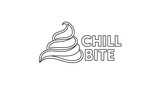 Minimalist chill bite ice cream with black line isolated on a transparent background