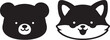 © Sheba - Cute cartoon bear and fox faces in silhouette against a white background conveying friendship and partnership