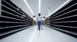 © Tadeu - A lone shopper pushes a cart down an aisle with empty shelves in a supermarket, highlighting scarcity and consumer concern.