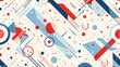 © chen - Dynamic red blue geometric line star seamless pattern for Labor Day discount banners patriotic event layout and brand visual design.