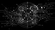 © The - Black and white abstract technology background with futuristic circular design and lines, modern digital illustration for business and innovation concepts