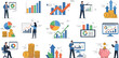 © Md - Business Finance Illustration Featuring Analytics and Investment Scenes in Vector Artwork