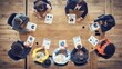 © Generative AI - Diverse business team collaborating around a conference table with charts and documents during a meeting