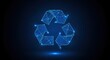 © Ayesha - Digital glowing blue recycling symbol with mesh network illustration