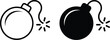 © Komola - Bomb icon, bomb symbol vector illustration with modern flat style for warning signs, gaming elements, and graphic design concepts