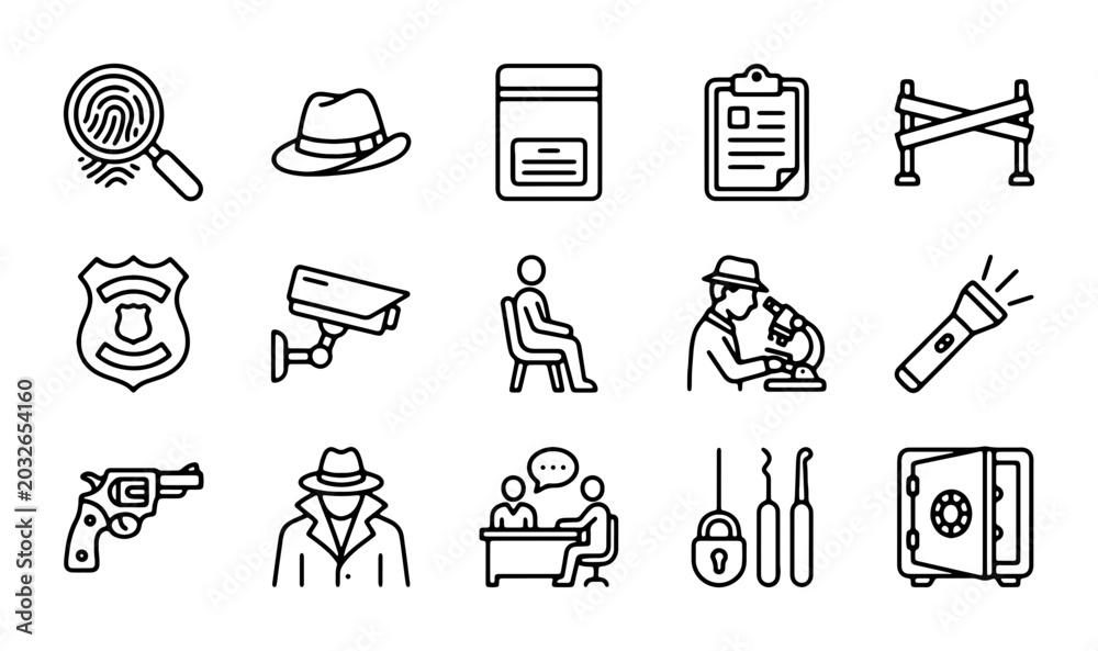 Forensic Range Icon Crime Scene Investigation Icons, Detective Tools, Law Enforcement ...