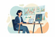 © nana - Female Business Analyst Monitoring Real-Time Data and Statistics
