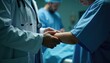 © Pete - Medical team consults patient arm injury. Doctor holds arm during examination, physician checks for pain. Nurse and surgeon assist with recovery and therapy in clinic.