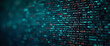 © SUMAIA - Abstract screen with technological code and data in teal and orange colors.