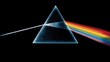 © razi - Prism refracting white light into a spectrum of rainbow colors against a dark background abstract geometric light effect science and education concept