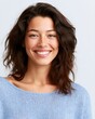 © Chandlerlikes - Beautiful young woman smiling warmly at camera in clean studio portrait