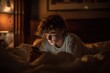 © Kemedo - Teenager alone in bed scrolling on phone in dim light, feeling isolated