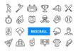 © InvisionFrameStudio - Baseball Icons Set. Simple baseball icons for sport, game, team play, tournament and training design. Suitable for web, mobile app, print and presentation. Vector illustration