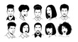 © pupunnurasiah - diverse multicultural men and women vector portraits minimalist illustrations representing community and inclusion on a white background.