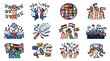 © Refa - Collection of illustrations celebrating sports and national pride.