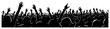 © Cristiano - Concert crowd raising hands during music festival in black and white graphic style