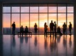 © Nirmal - People waiting in an airport terminal at sunset