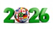 © MdLutfor - 2026 world cup soccer ball with international flags isolated on white background