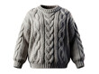 © inklonglove - Gray Cable Knit Sweater Detailed Close-up Vector Illustration Isolated on Transparent Background