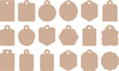 © Ranaart - Set of tan paper price tags with holes