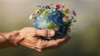 © ABDULLAH - Earth, globe with flowers, eco friendly, sustainability, green planet