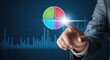 © Hungarian - Businessman Touching Digital Pie Chart and Financial Data Bar Graphs for Business Growth and Data Analysis Concept