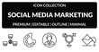 © IconArt - outline social media marketing icons set - network conecction, color, transgender, fill. editable vector for web and mobile ui