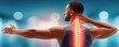 © Georgii - Man with glowing spine highlighting neck and back pain and spinal anatomy for health and recovery