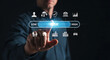 © MdSuhel - Man touching digital risk management interface with low and high assessment options