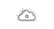 © kavi - Cloud speech bubble with magnifying glass search icon.