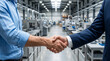© Someone Cooked Here - industrial business handshake in manufacturing factory for msme sme business finance loan partnership and industrial investment concept