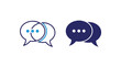© Ryan - Dual speech bubbles for communication icon: Clipart, sticker - icon set - Line and glyph solid icon and logo template