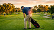 © Firyal Affina - Golfer with back pain on golf course. Sports injury, lower back discomfort, physical therapy, chiropractic, healthcare marketing concept