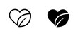 © Habibur - Organic Heart Icon, Eco-Friendly Symbol, Natural Love Graphic, Health Care Emblem, Two Styles: Outline and Solid Fill