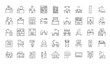 © Ziten - Office interior and workspace line icon set vector illustration