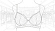 © Stock Image Paradise - 2D CAD Vector illustration of a bra on a mannequin in a store