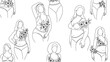 © Stock Image Paradise - Various Women Posing in 2D CAD Vector Illustrations with Flowers