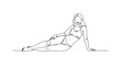 © Stock Image Paradise - Continuous line drawing of woman relaxing in 2D CAD vector illustration