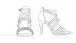 © Stock Image Paradise - 2D CAD Vector illustration of strappy high heel shoes on display