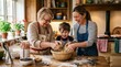 © Coosh448 - Baking with loved ones in a cozy kitchen, family togetherness and home lifestyle concept, hands preparing cookies or dough, warm domestic tradition, joyful candid moment, comfort food scene, soft