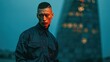 © Blackmint Studio - Portrait of a Stylish Young Asian Man with a Modern Fade Haircut Outdoors at Twilight