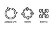 © MAHMUDA  - Set of UI icons for arrows spin rotate and shuffle representing navigation and motion control with navigation direction interface interaction experience movement application software function