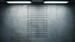 © angon - Empty police lineup background with height measurement scale on a gritty concrete wall