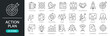 © Carpe Diem - Action plan line icon set. Editable Stroke. Business strategy symbols for goals, teamwork and management. Action plan, strategy, goal, objective, team, task, schedule, solution, success