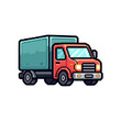 © ERNI - colorful pixel art delivery truck with simple design and vibrant shades for transportation and logistics themes