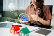 © Nuttapong punna - Considering buying a home, investing in real estate. Broker signs a sales agreement. agent, lease agreement, successful deal